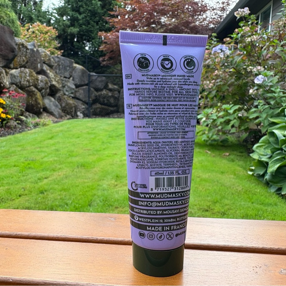 MUDMASKY Midnight Hand Mask Lavender Scented Hand Lotion Travel Size - Picture 3 of 7